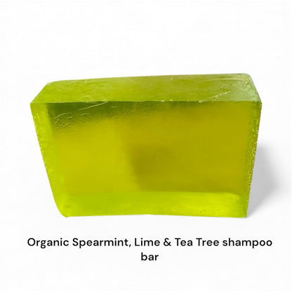 Organic Spearmint Lime Tea Tree Shampoo Bar – Handmade Natural Solid Shampoo